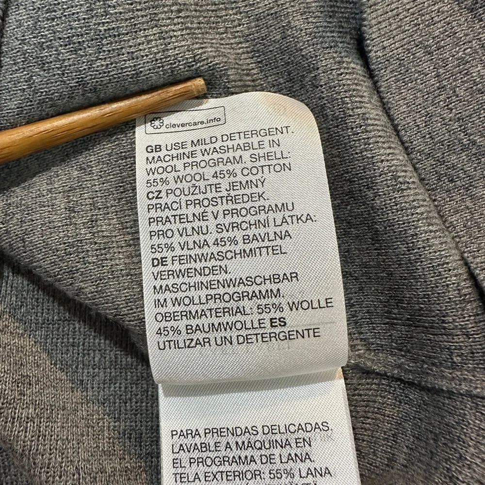 NWT & Other Stories Grey Wool Cotton Sweater Scoopneck Cozy‎ Chic Womens Large - Picture 4 of 6